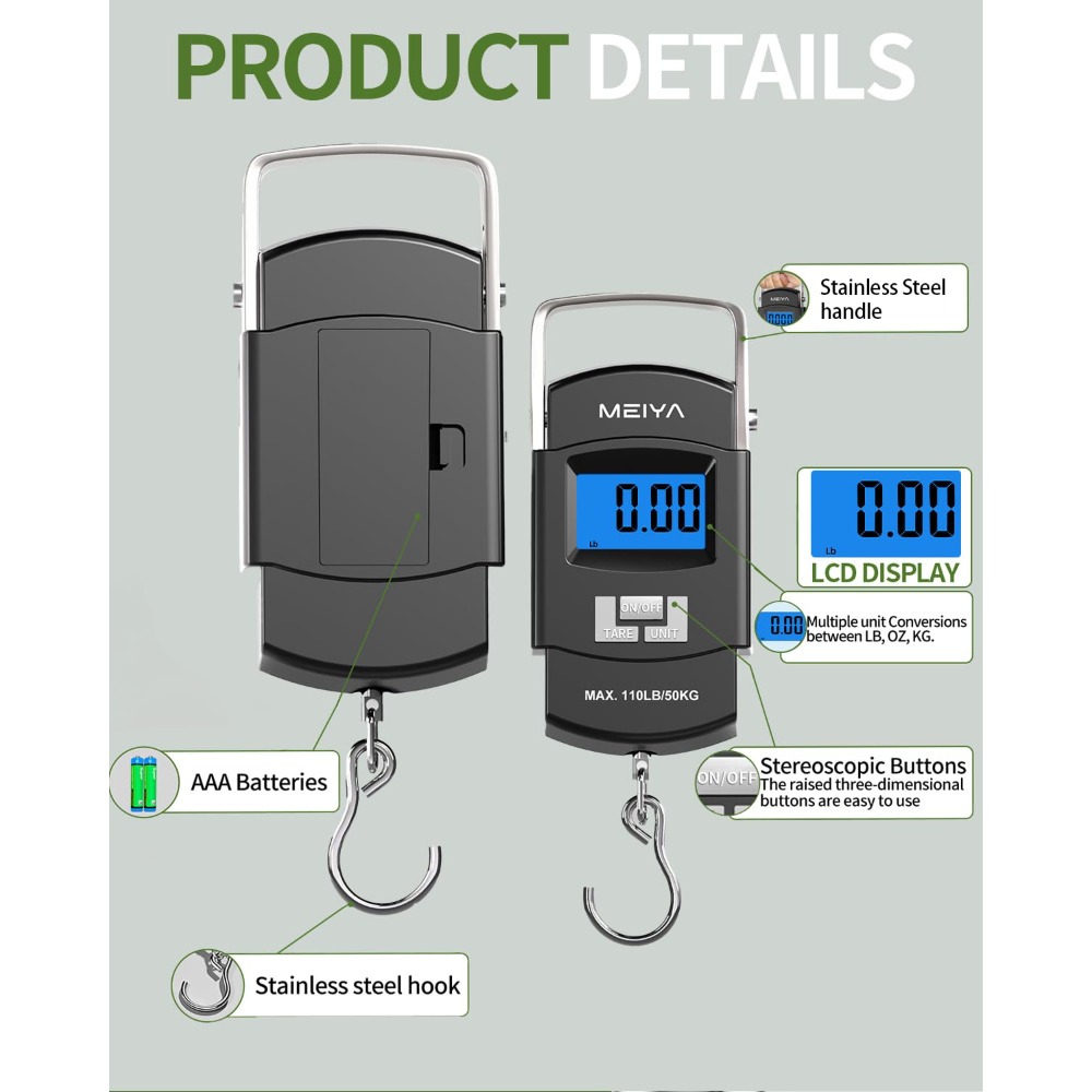 Digital Fishing Scale 110lb/50 – обзор и цена Fishing Hook Stainless Steel