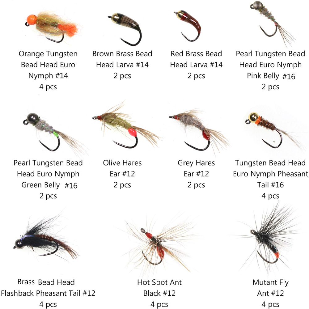 32PCS Nymph Flies Kit Trout Fi – обзор и цена Fishing Hook Barbless