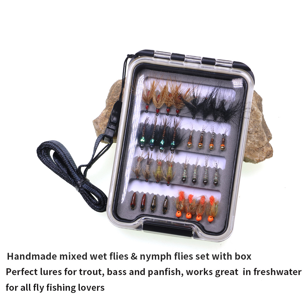 32PCS Nymph Flies Kit Trout Fi – обзор и цена Fishing Hook Barbless