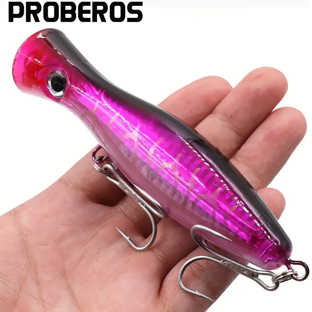 PROBEROS 1pc 13cm 43g Popper F – обзор и цена Fishing Hook Treble