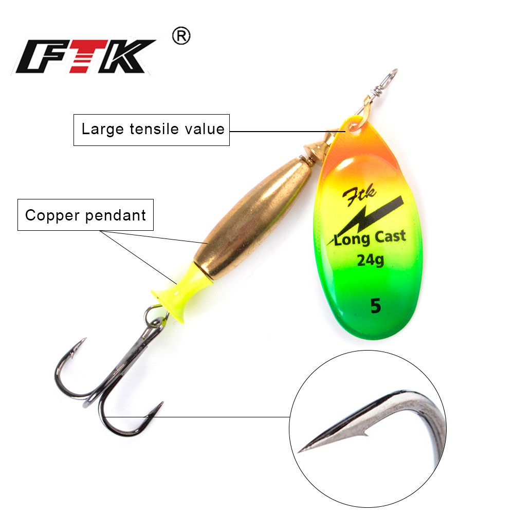FTK 18g 24g Spinner Bait Hard  – обзор и цена Fishing Hook Treble