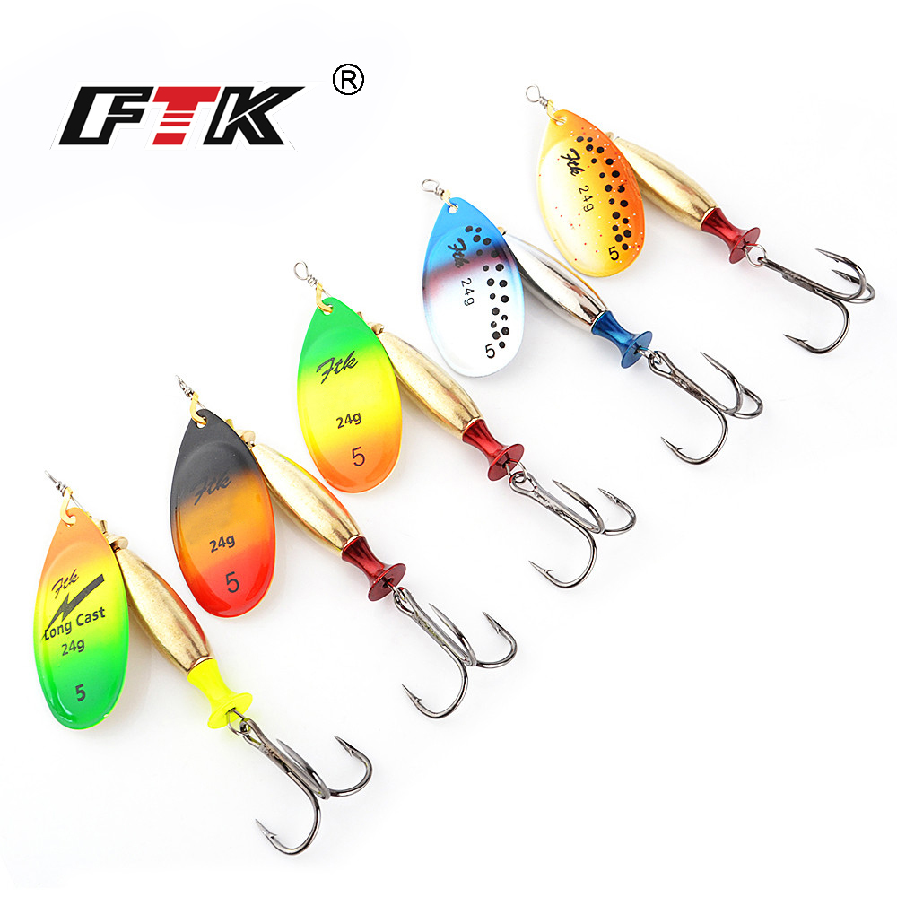 FTK 18g 24g Spinner Bait Hard  – обзор и цена Fishing Hook Treble