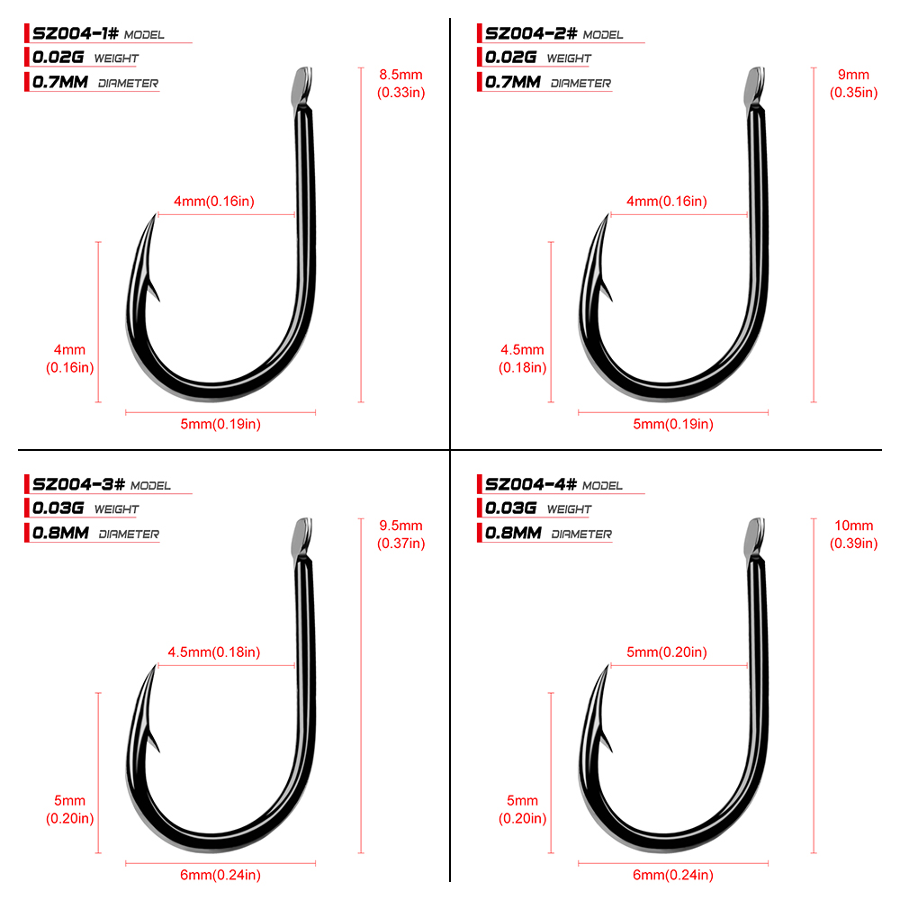 PROBEROS Fishhook 200pcs 1-15# – обзор и цена Fishing Hook Barbless
