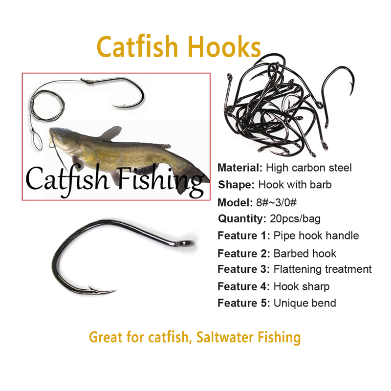 Wifreo 20pcs V Shape Catfish H – обзор и цена Fishing Hook Assortment
