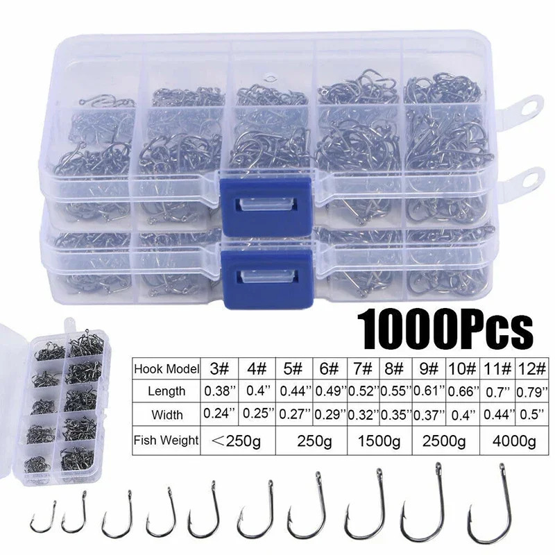 50-1600Pcs/BoxFishing Hooks Ca – обзор и цена Fishing Hook Assortment