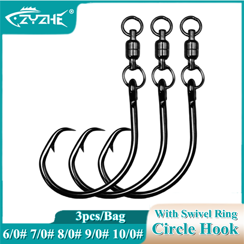 ZYZHE 3/6/9pcs Circle Hooks Wi – обзор и цена Fishing Hook Offset