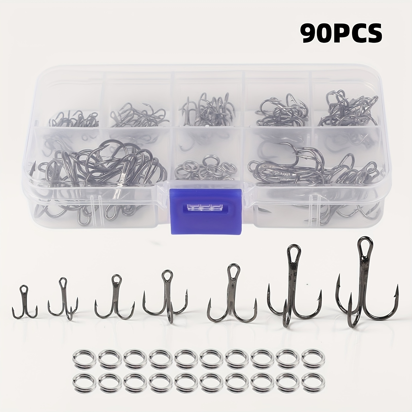 90pcs/set The lure triple-hook – обзор и цена Fishing Hook Assortment