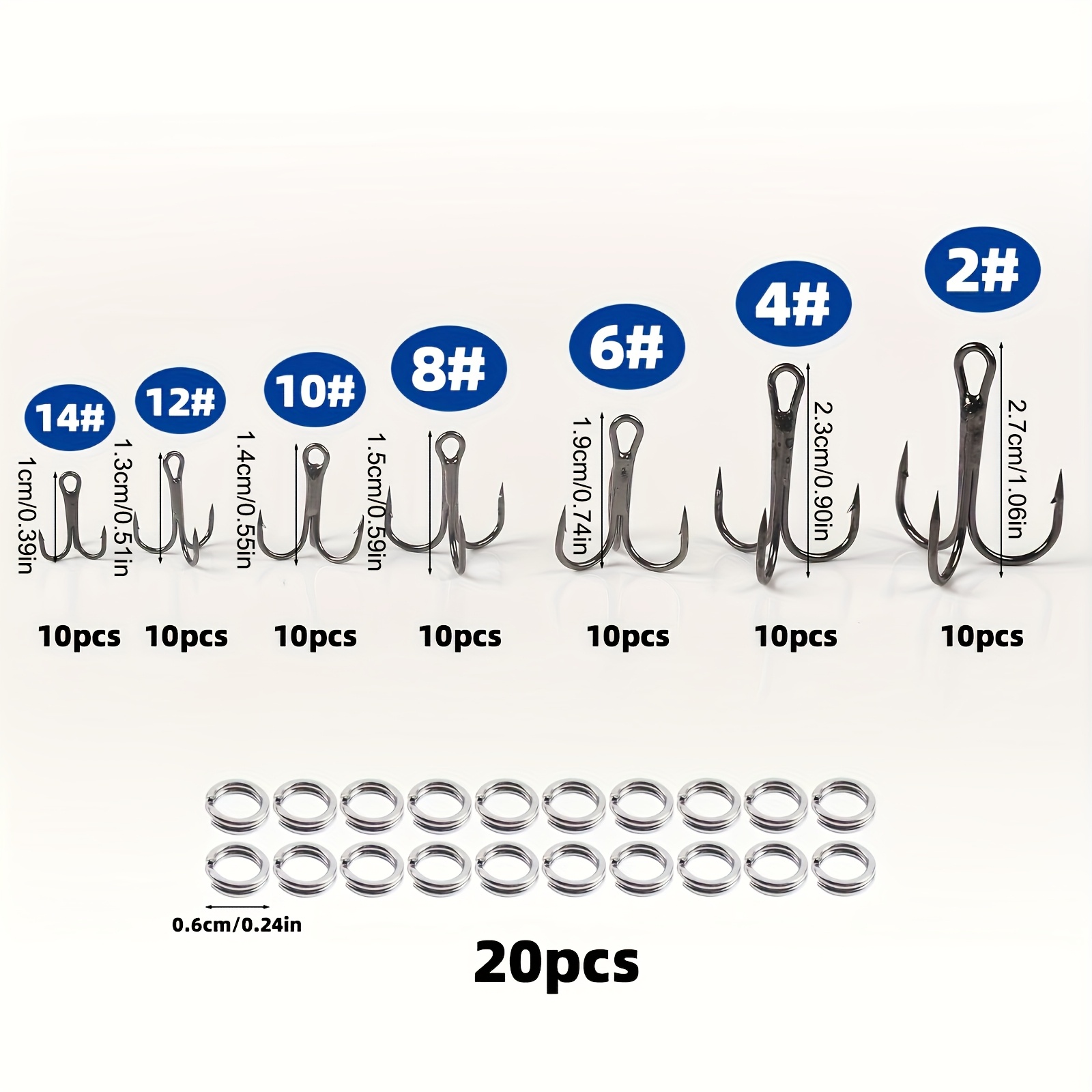 90pcs/set The lure triple-hook – обзор и цена Fishing Hook Assortment