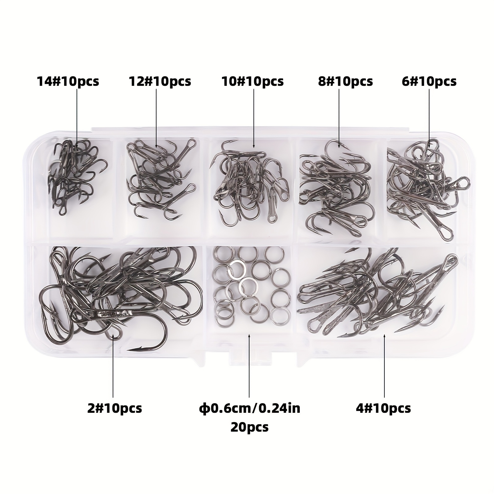 90pcs/set The lure triple-hook – обзор и цена Fishing Hook Assortment